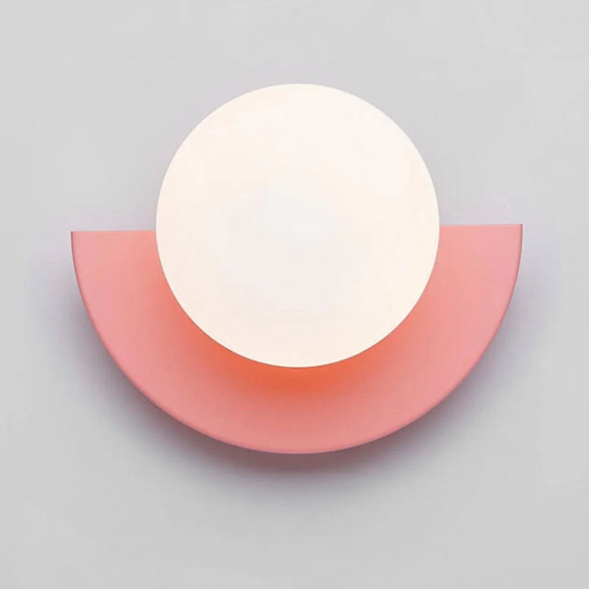 Half-Moon Opal Globe Wall Light