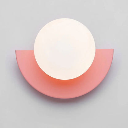 Half-Moon Opal Globe Wall Light