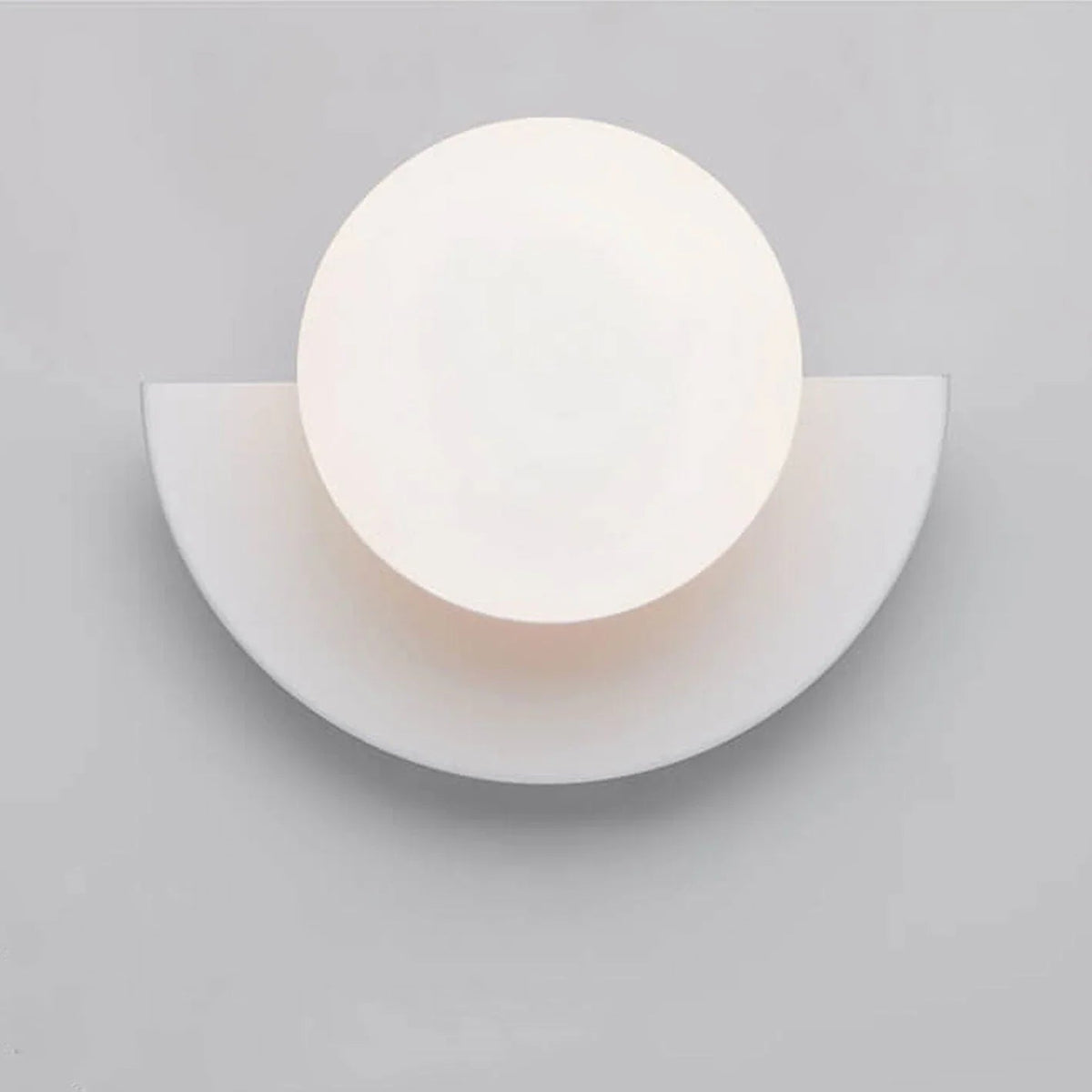 Half-Moon Opal Globe Wall Light