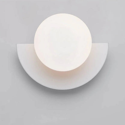 Half-Moon Opal Globe Wall Light