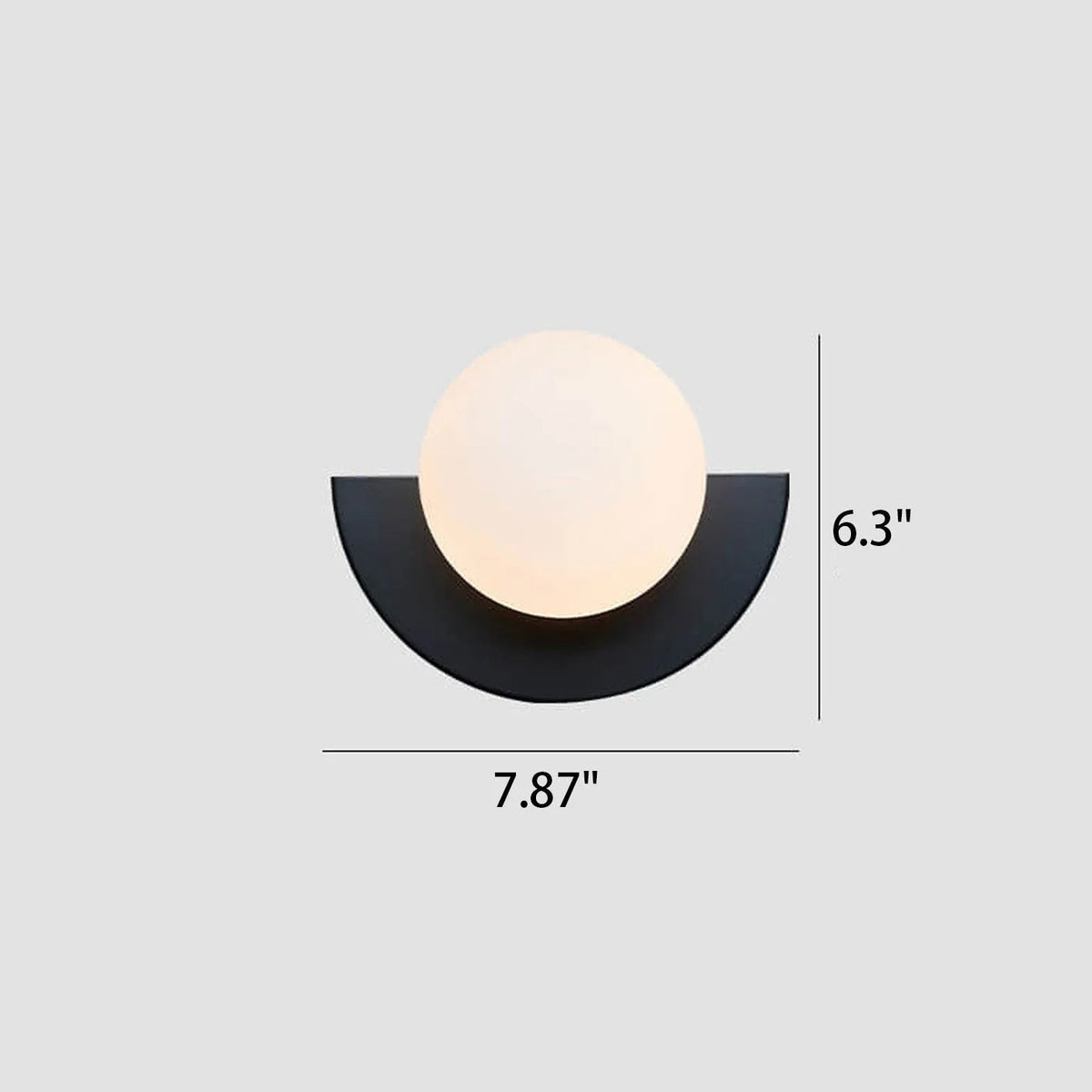 Half-Moon Opal Globe Wall Light