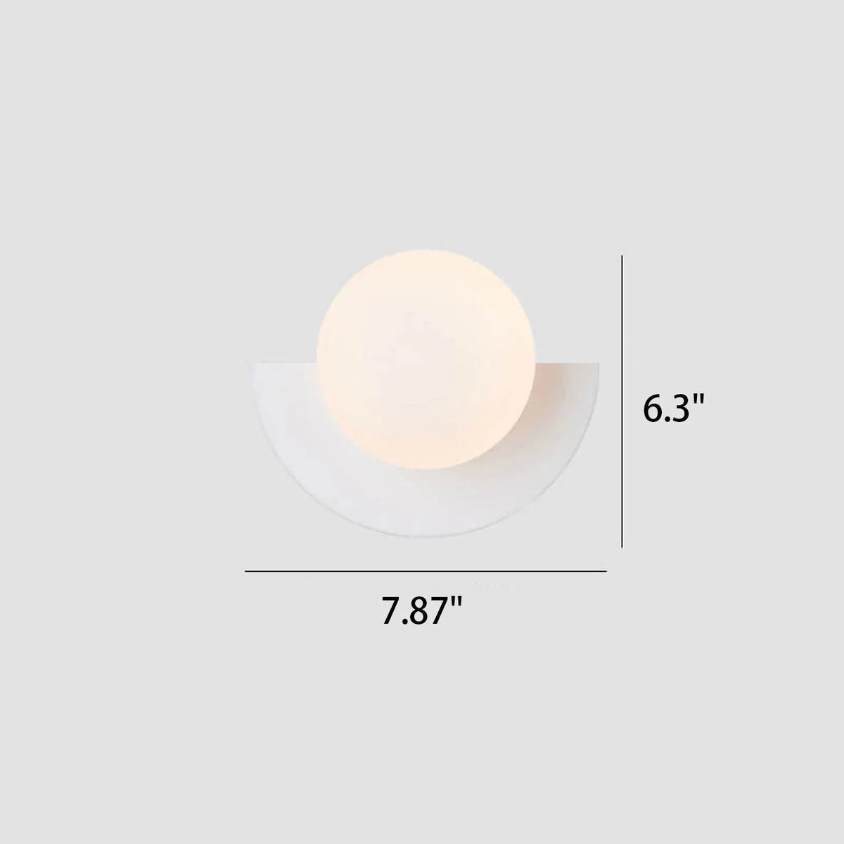 Half-Moon Opal Globe Wall Light