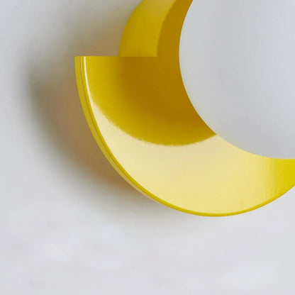Half-Moon Opal Globe Wall Light