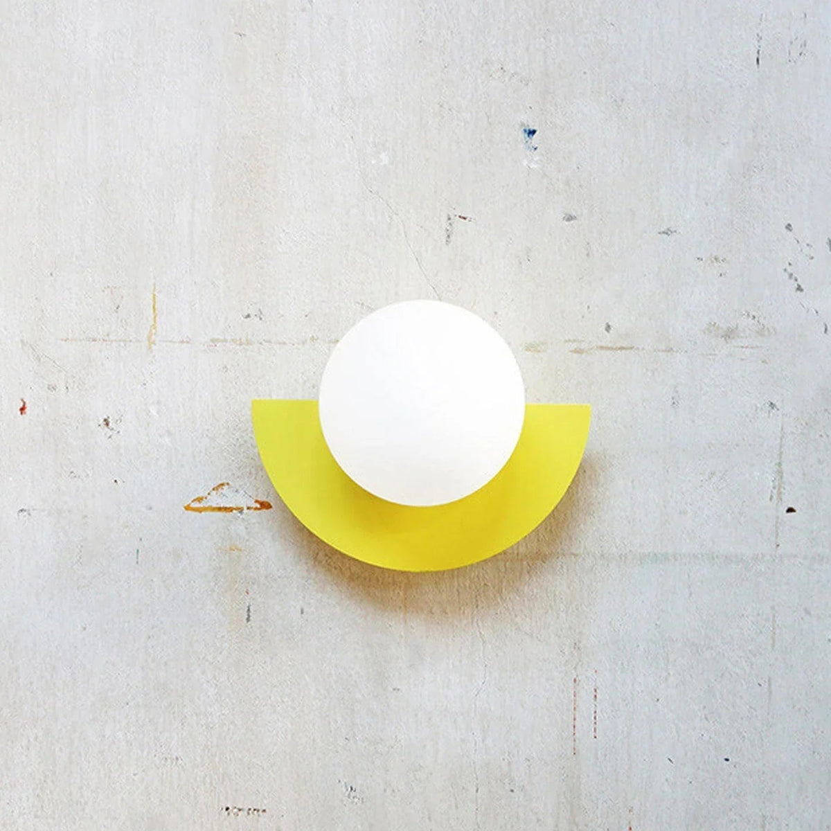 Half-Moon Opal Globe Wall Light