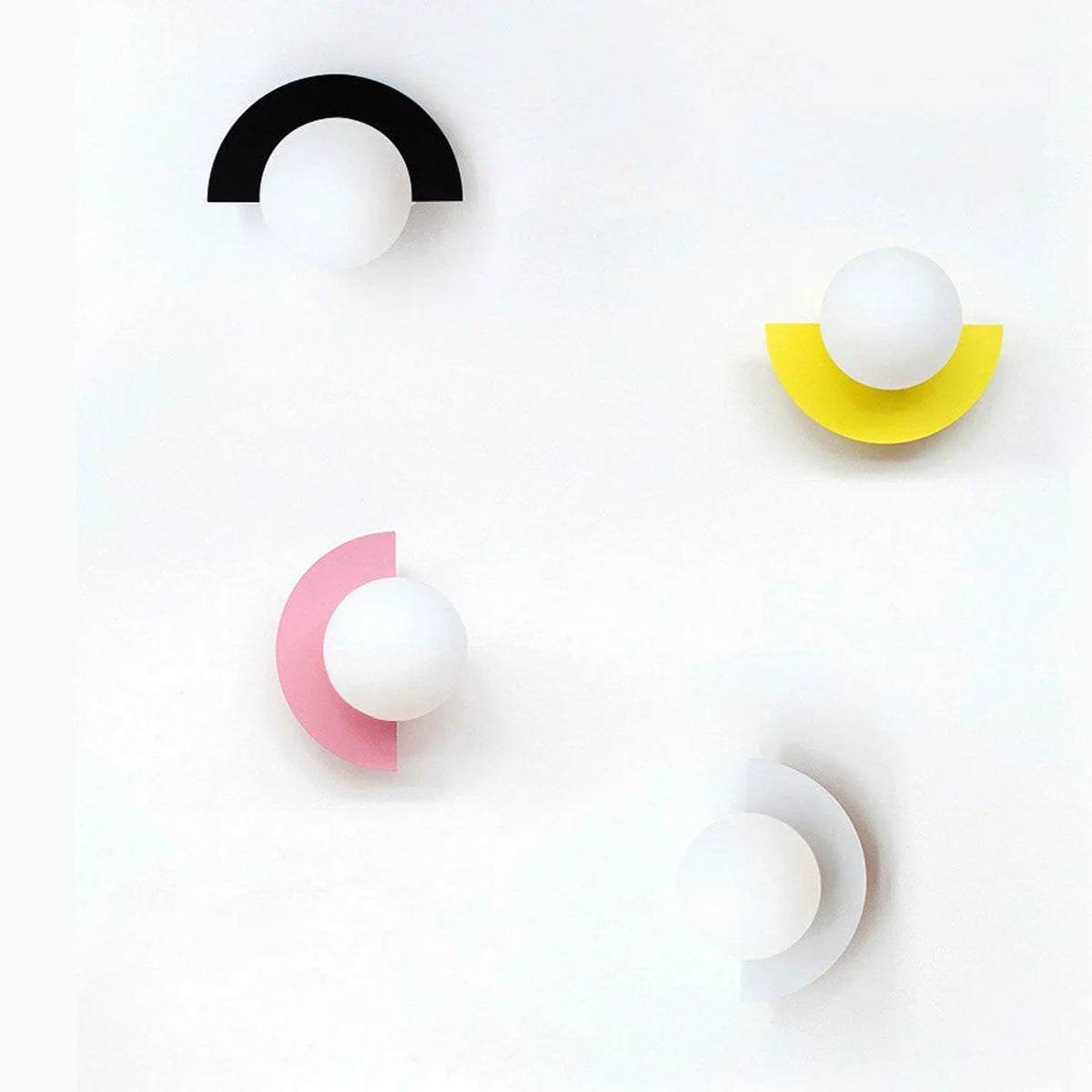 Half-Moon Opal Globe Wall Light