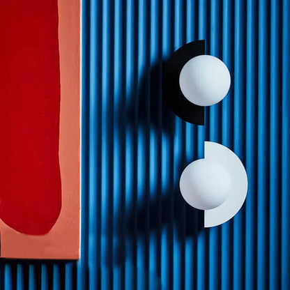 Half-Moon Opal Globe Wall Light