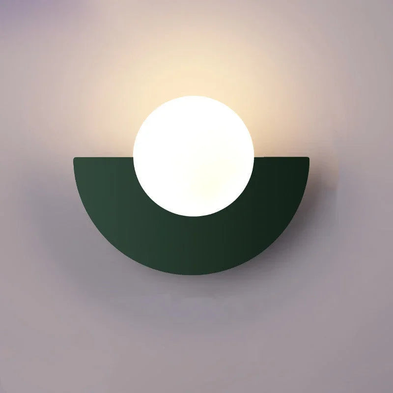 Half-Moon Opal Globe Wall Light