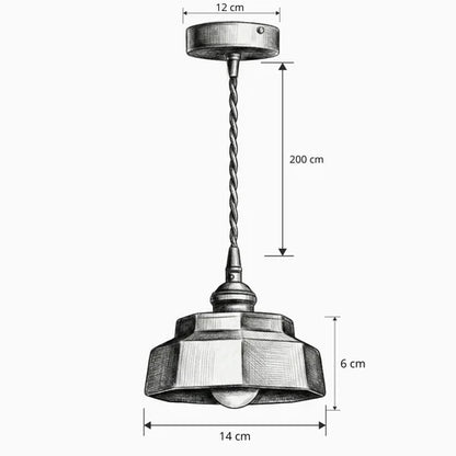 Ceramic pendant with 14 cm shade and 200 cm cord dimensions