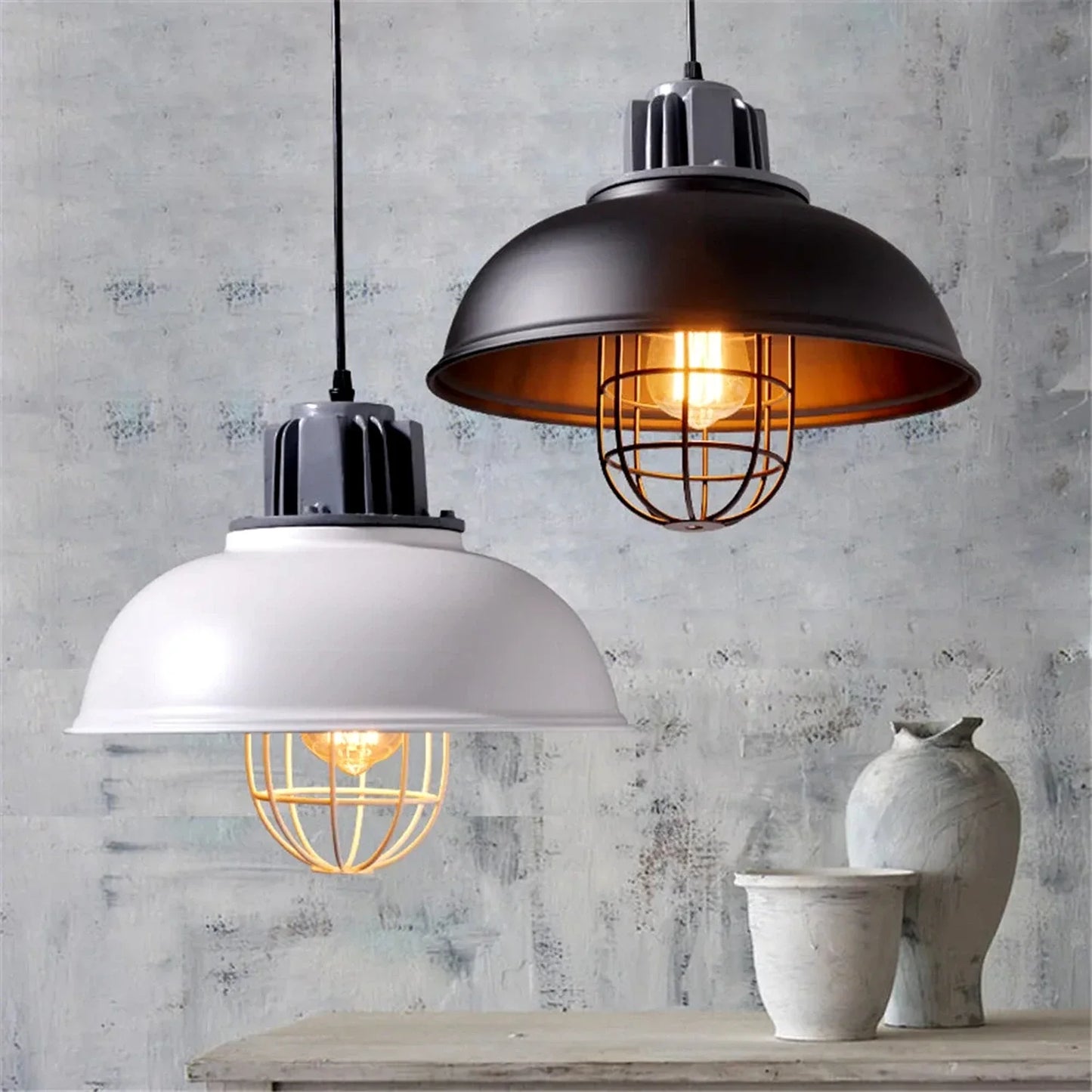 Vintage Industrial Dome Pendant Light