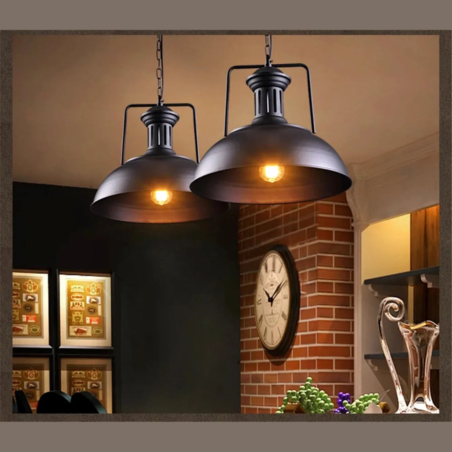 Vintage Industrial Dome Pendant Light