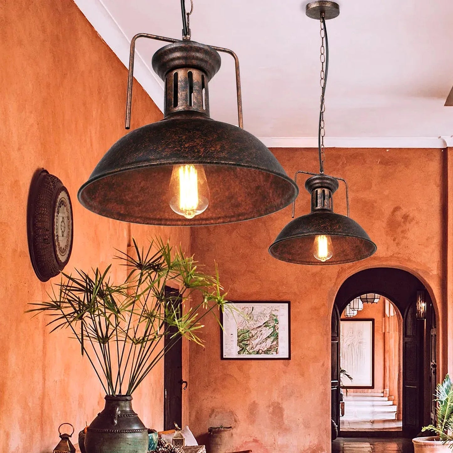 Vintage Industrial Dome Pendant Light