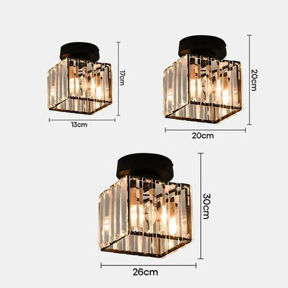 Crystal ceiling light size comparison diagram
