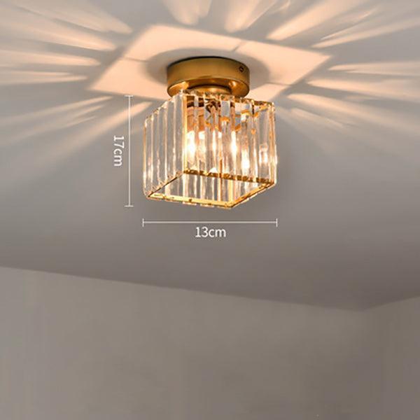 Gold square crystal light dimension diagram
