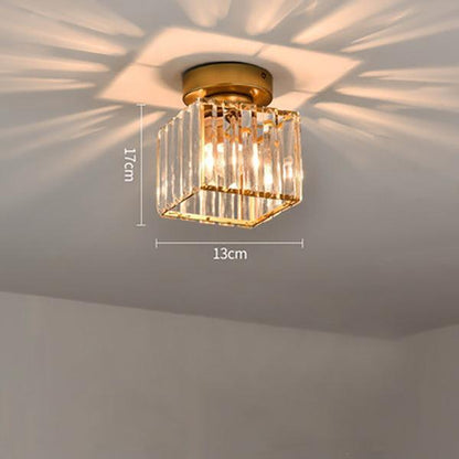 Gold square crystal light dimension diagram