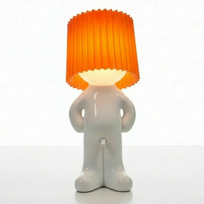 Larry table lamp with orange shade