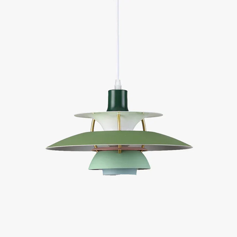 Green layered pendant shade