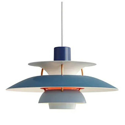 Blue layered metal pendant