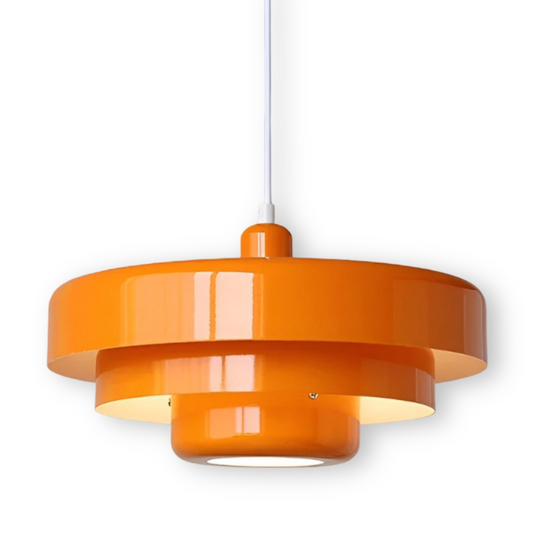 Orange layered glass LED pendant light