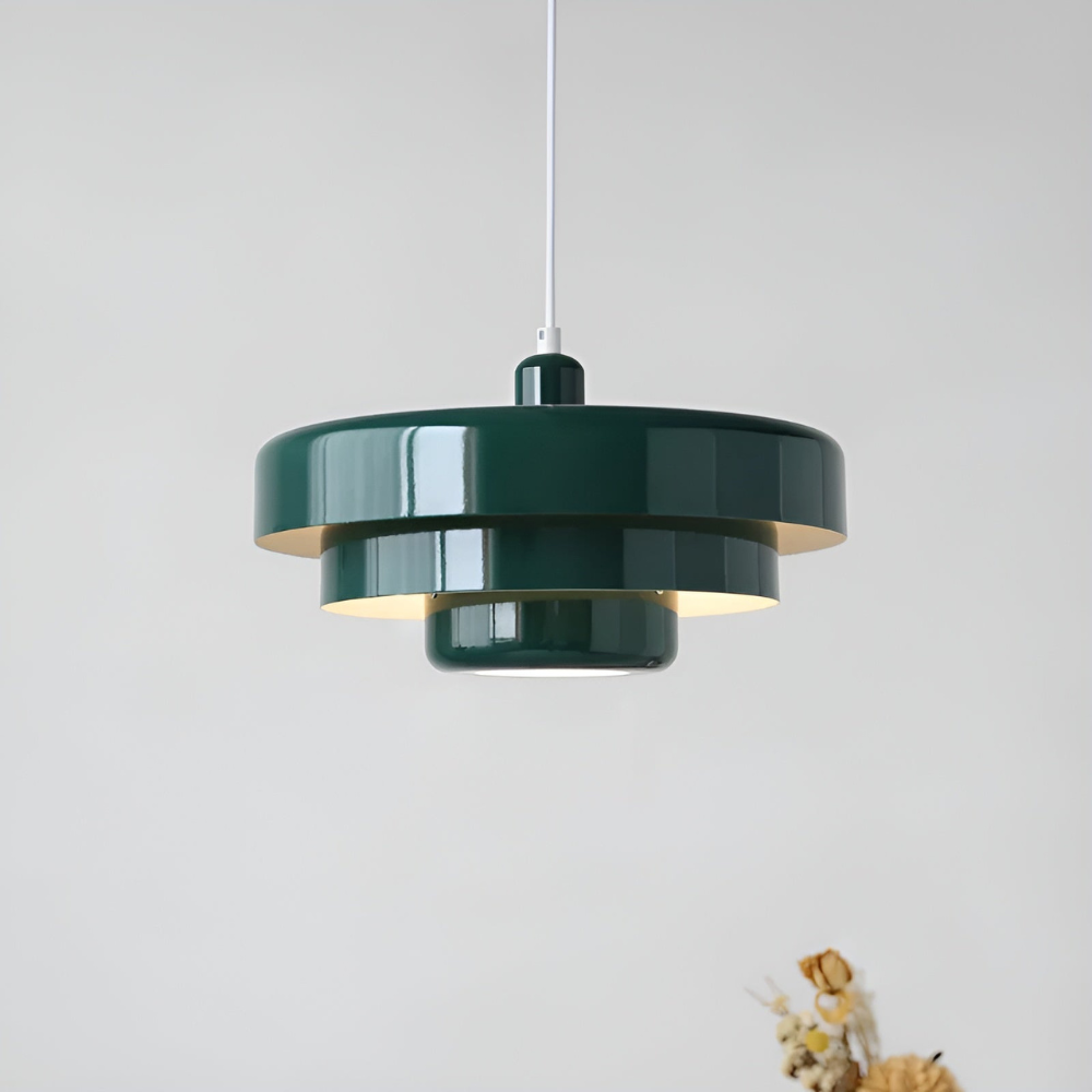 Green layered glass pendant light
