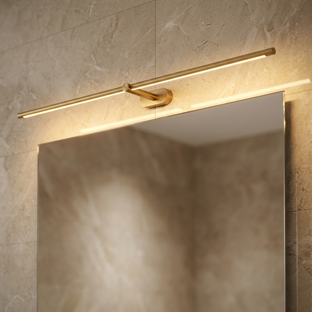 Integrated LED bathroom mirror light bar