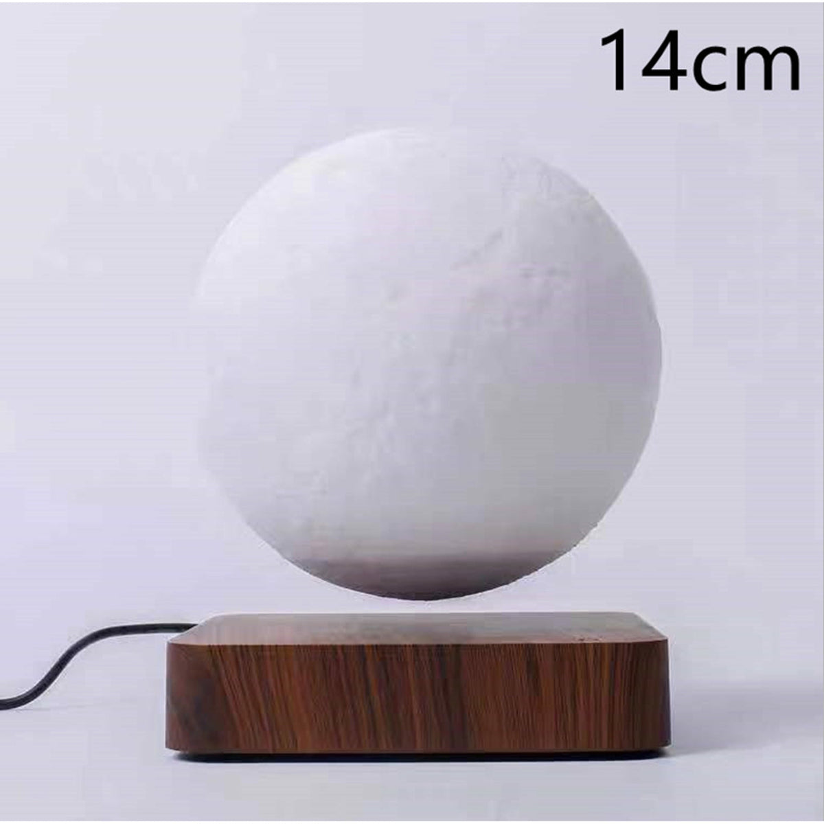 Levitating Moon and Planet Lamp with Wood Base
