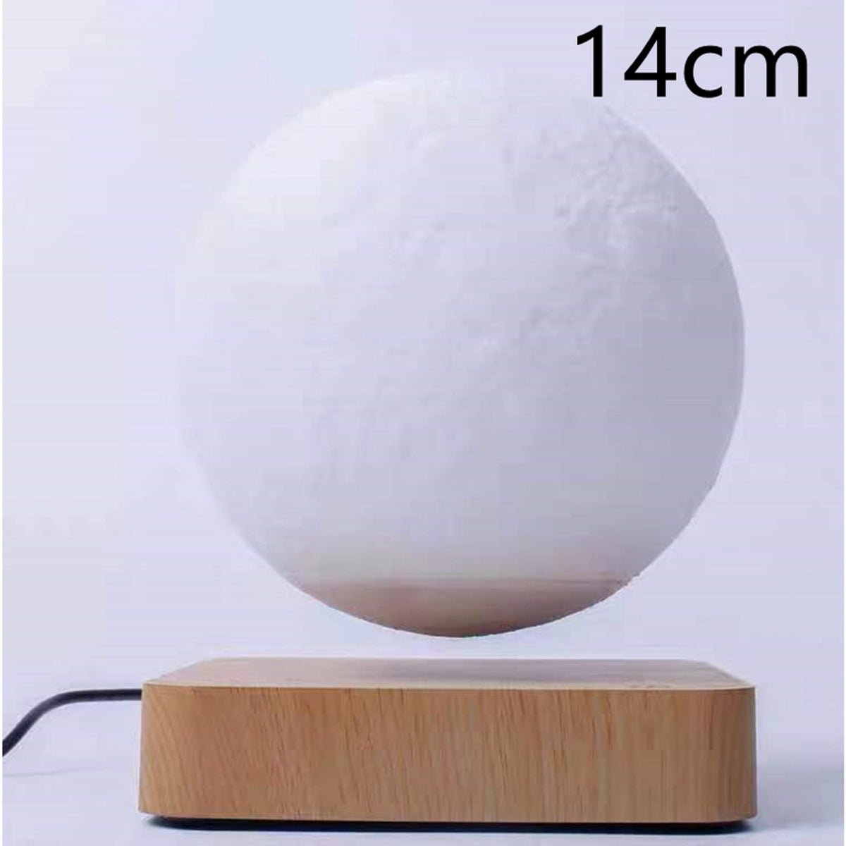 Levitating Moon and Planet Lamp with Wood Base