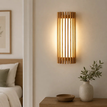 Wabi-Sabi Wood and Acrylic LED Wall Sconce