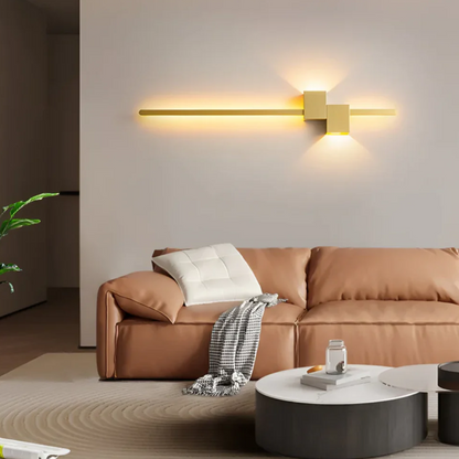 Linear LED Wall Light with Offset Square Backplate