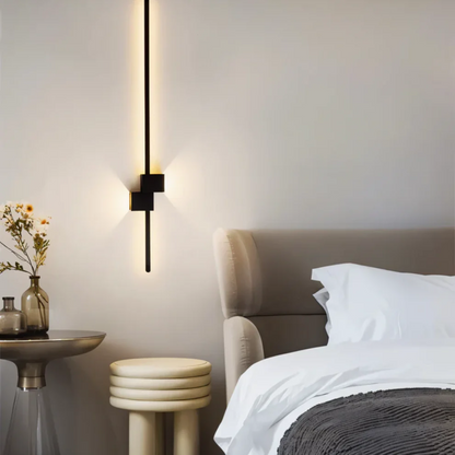 Linear LED Wall Light with Offset Square Backplate