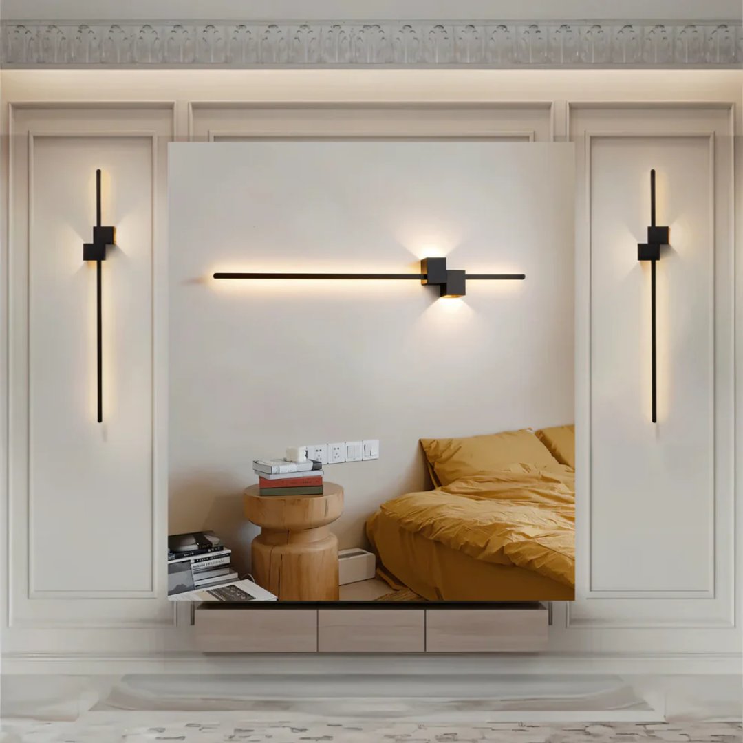 Linear LED Wall Light with Offset Square Backplate