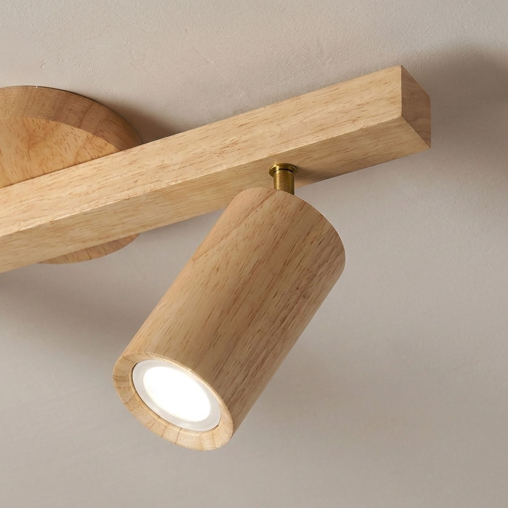 Log-style ceiling spotlight with adjustable heads