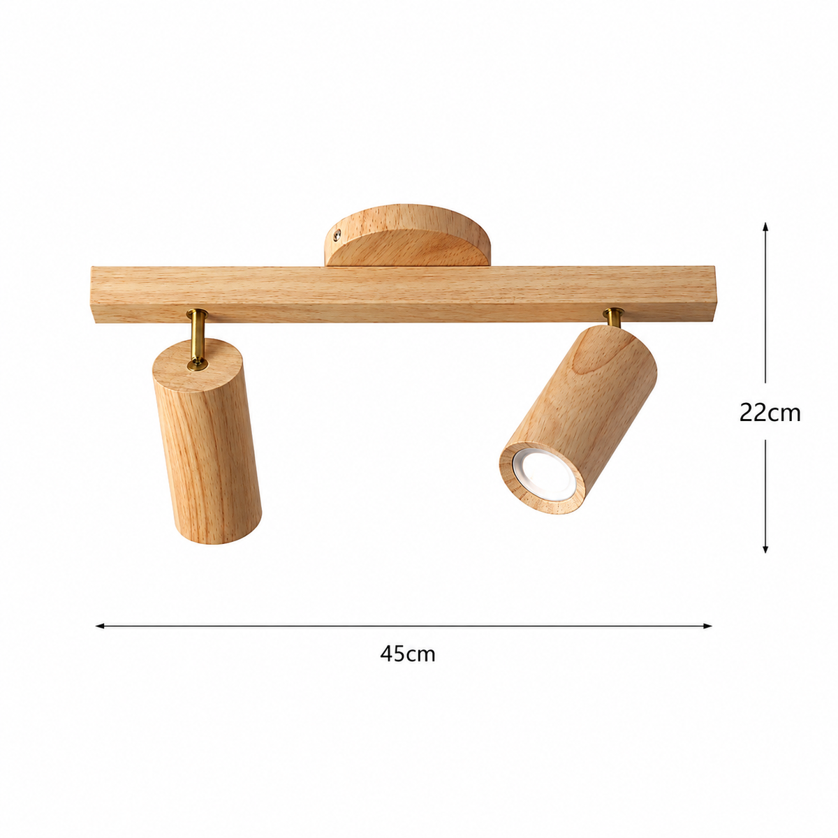 Log-style ceiling spotlight with adjustable heads