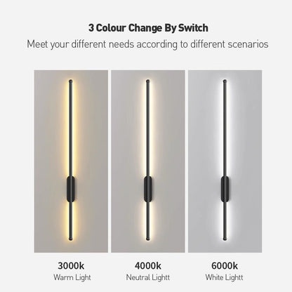 LED wall light with warm, neutral and cool white colour options