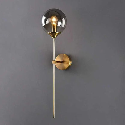 Smoke globe wall light on a dark wall