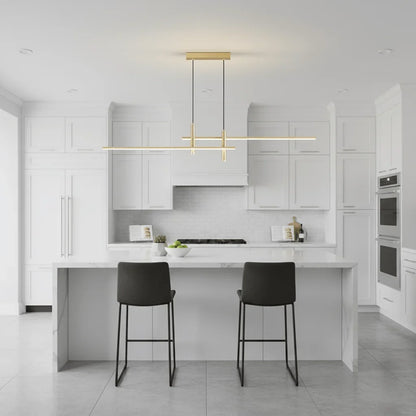 Long linear LED pendant light for dining room