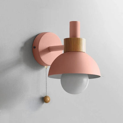 Pink Macaron globe wall light close-up