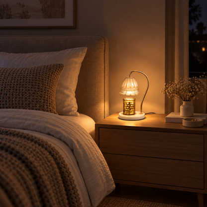 Marble candle warmer lamp for flameless candle warming