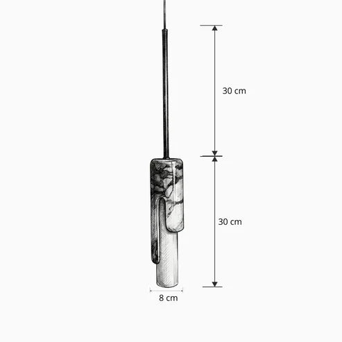 Cylinder pendant shade and upper rod dimensions