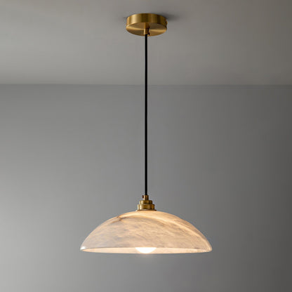 Marble pendant with ceiling canopy and dark cable