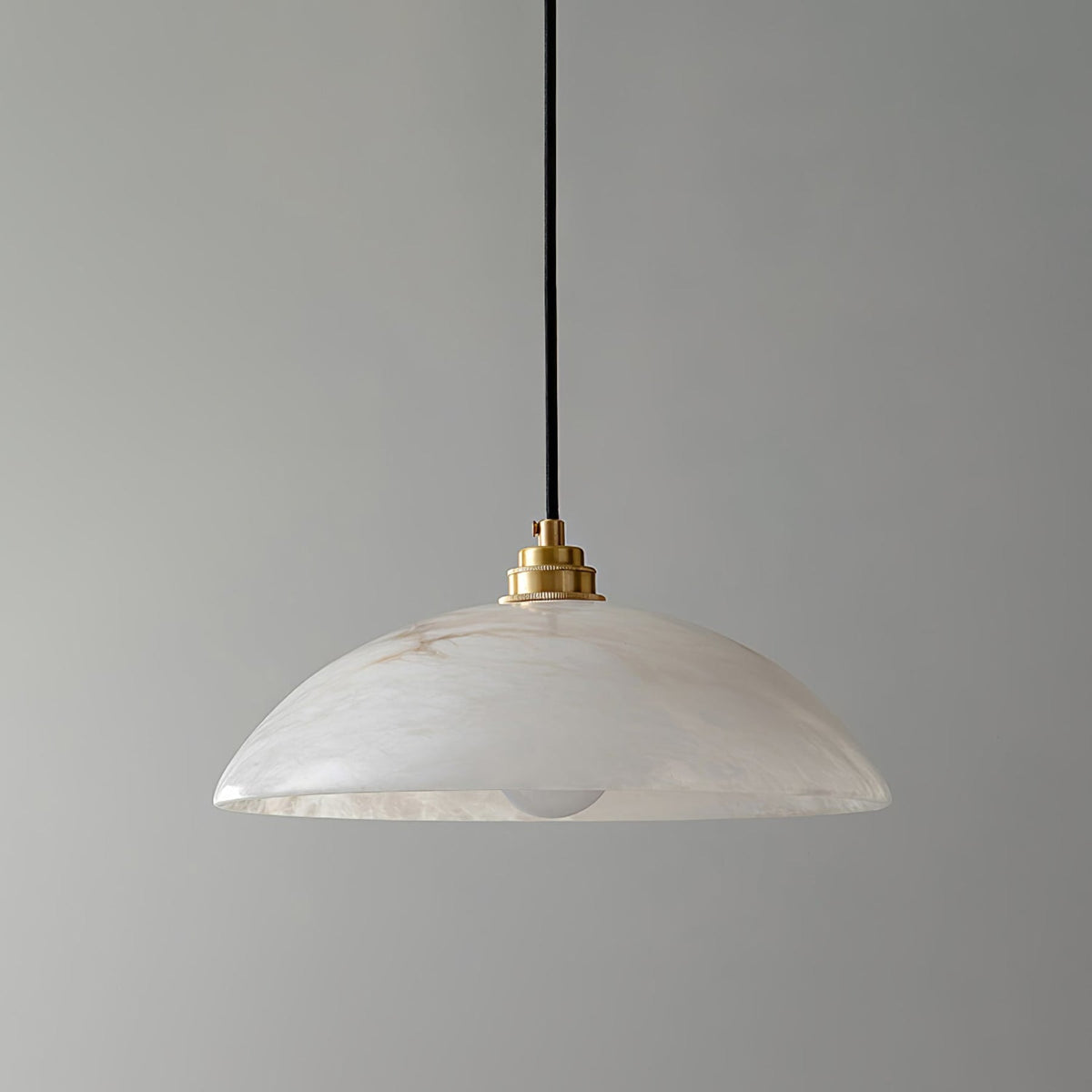 Unlit white marble dome pendant