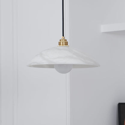 White marble shade and copper fitting