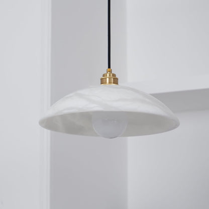 Underside of white marble dome pendant