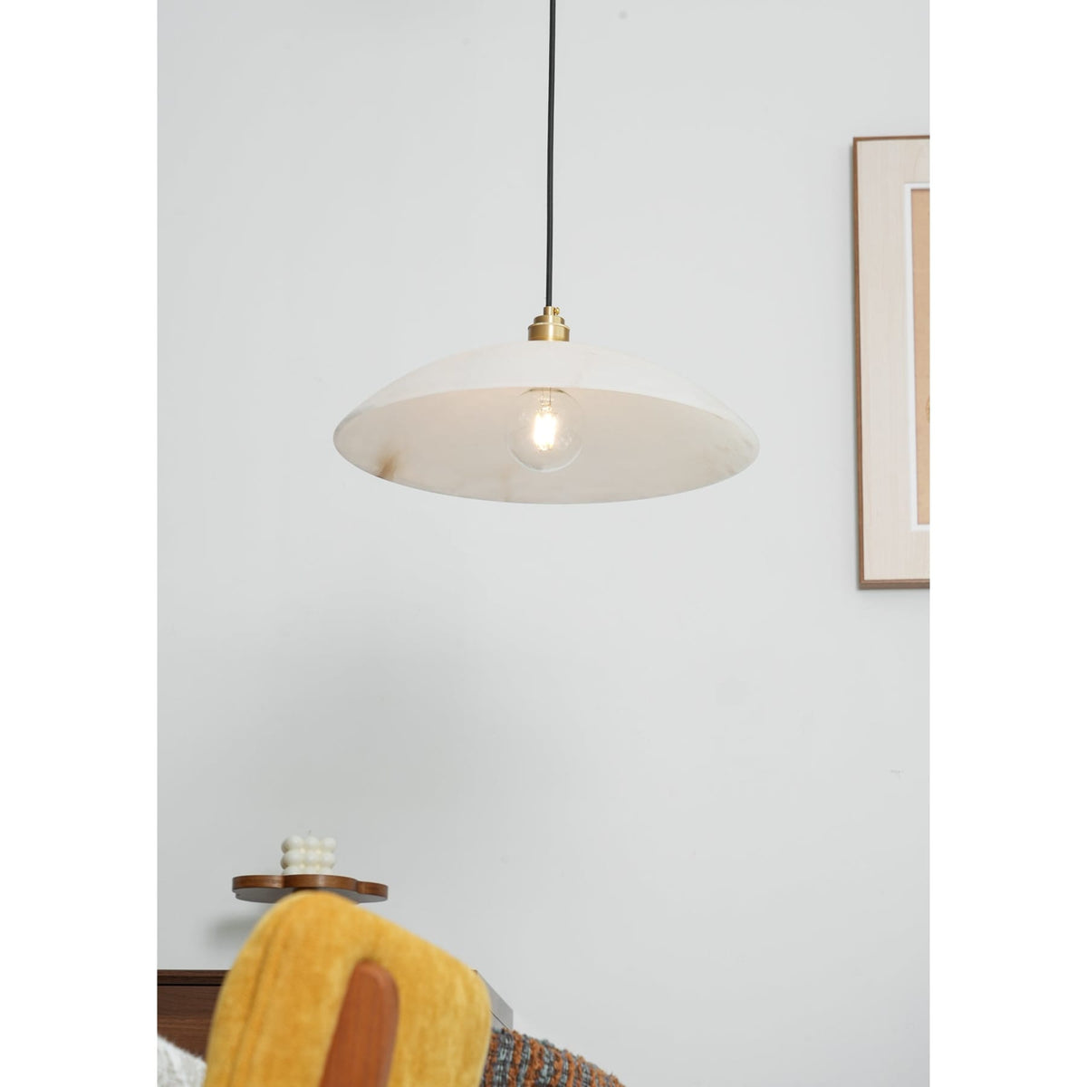 Marble pendant shade viewed from below