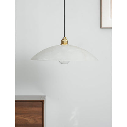 White marble shade with visible stone patterns