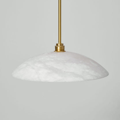 White marble dome shade viewed close up