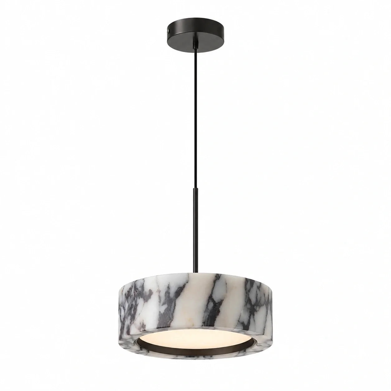 Natural Stone Round Pendant Light with Integrated LED
