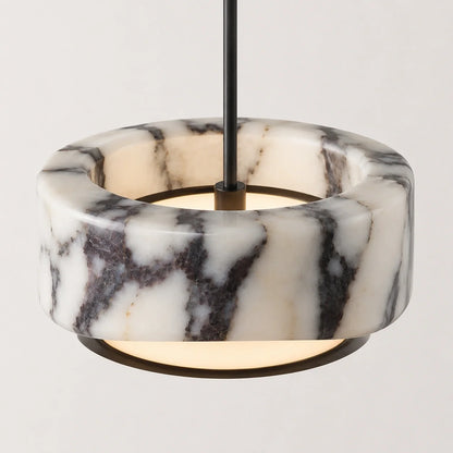 Natural Stone Round Pendant Light with Integrated LED