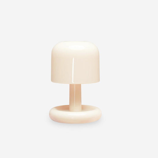 Mini mushroom table lamp with rounded base and warm LED glow 1