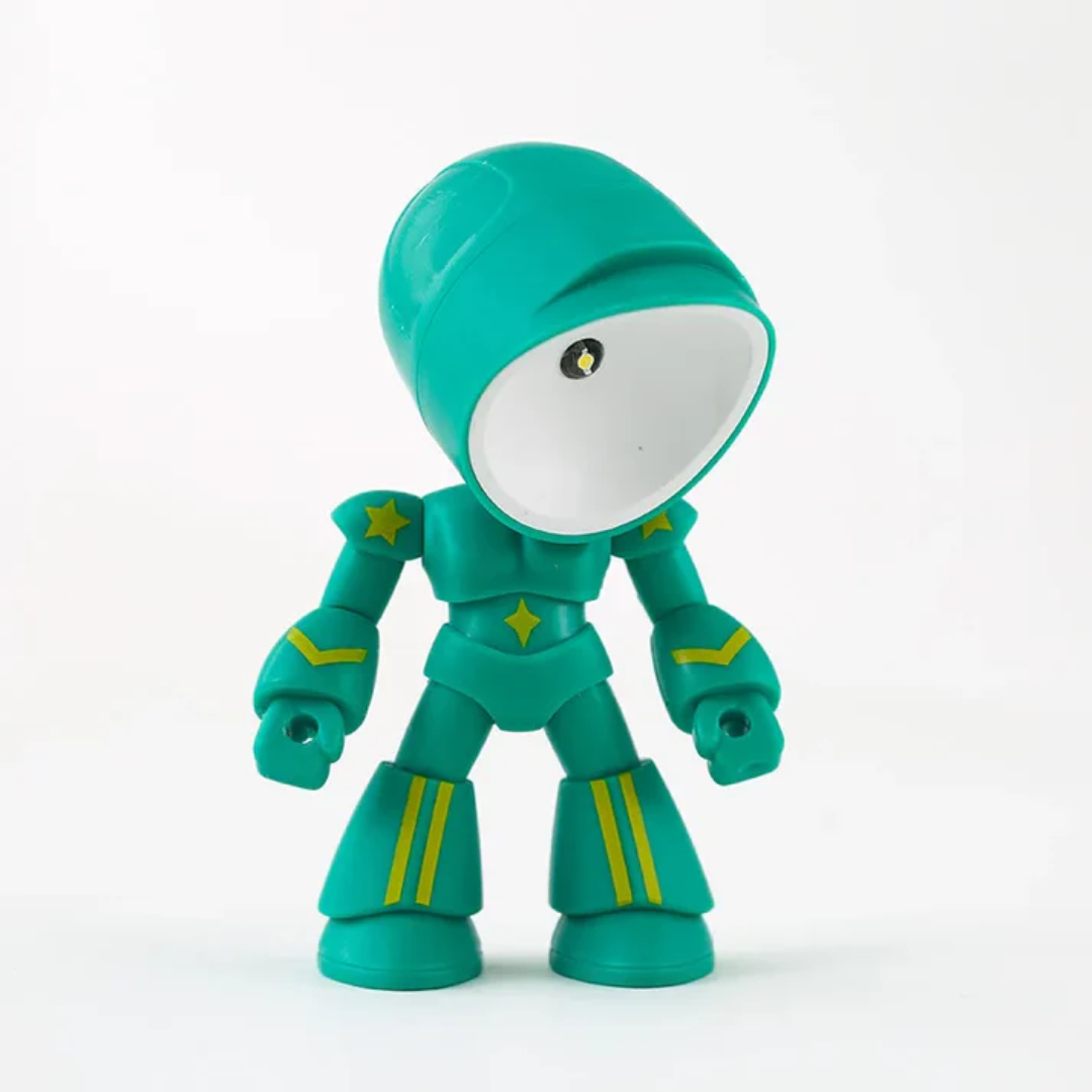 Green mini robot LED table lamp