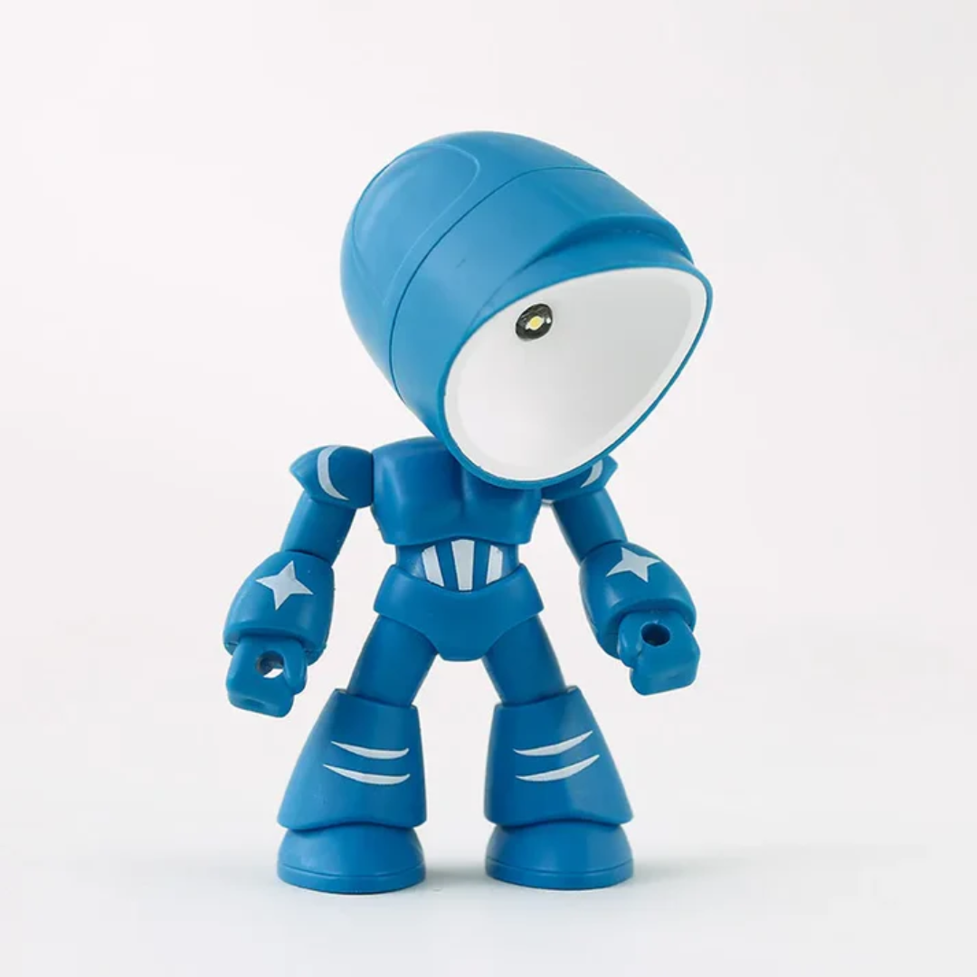 Blue mini robot LED table lamp